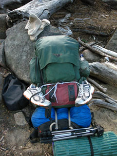 Pack almost ready for my back, Summit City Campsite